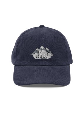 Corduroy bear embroidered hat