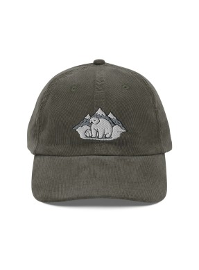 Corduroy bear embroidered hat