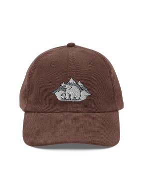 Corduroy bear embroidered hat