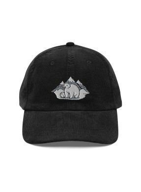 Corduroy bear embroidered hat