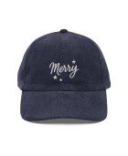 Corduroy Merry Embroidered Baseball Cap