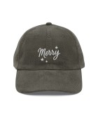 Corduroy Merry Embroidered Baseball Cap