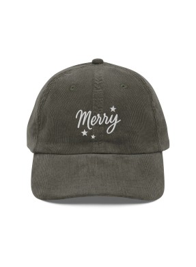 Corduroy Merry Embroidered Baseball Cap