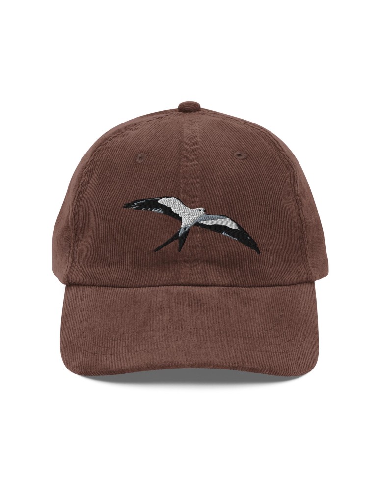 Corduroy bird-shaped embroidered hat