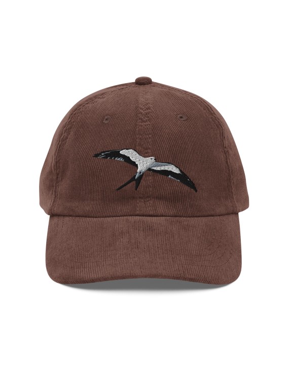 Corduroy bird-shaped embroidered hat