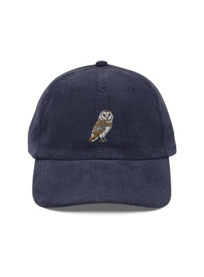 Corduroy owl embroidered hat