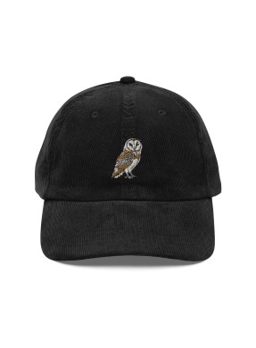 Corduroy owl embroidered hat