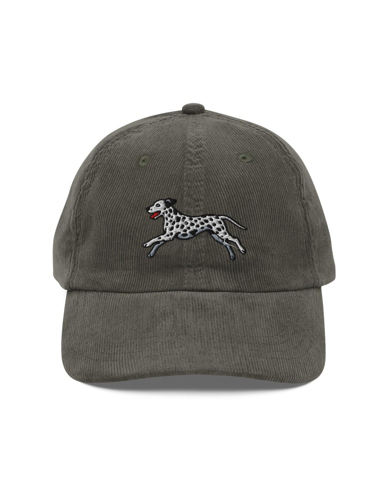 Corduroy Dalmatian embroidered baseball cap