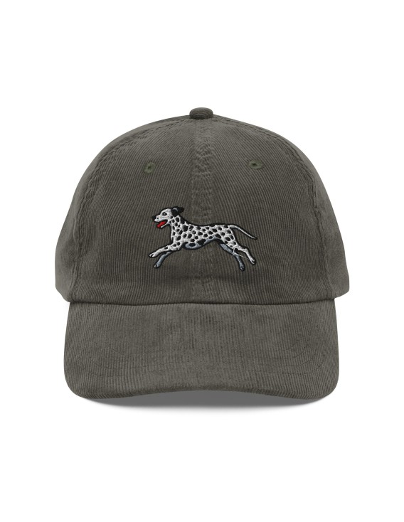Corduroy Dalmatian embroidered baseball cap