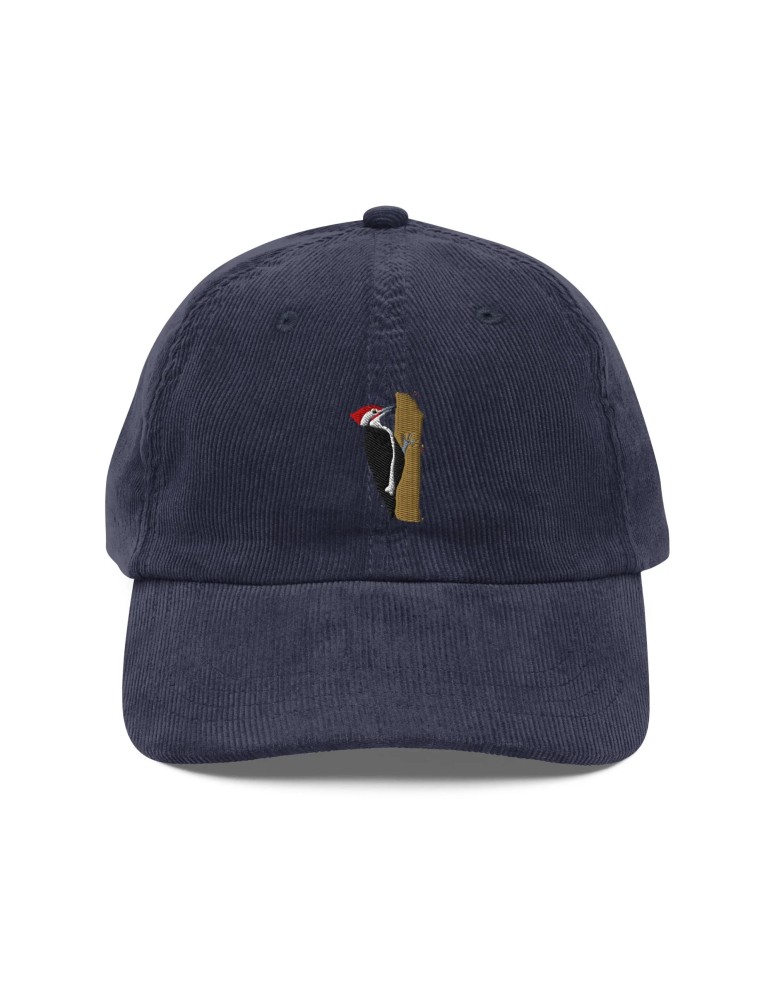 Corduroy Woodpecker Embroidered Hat