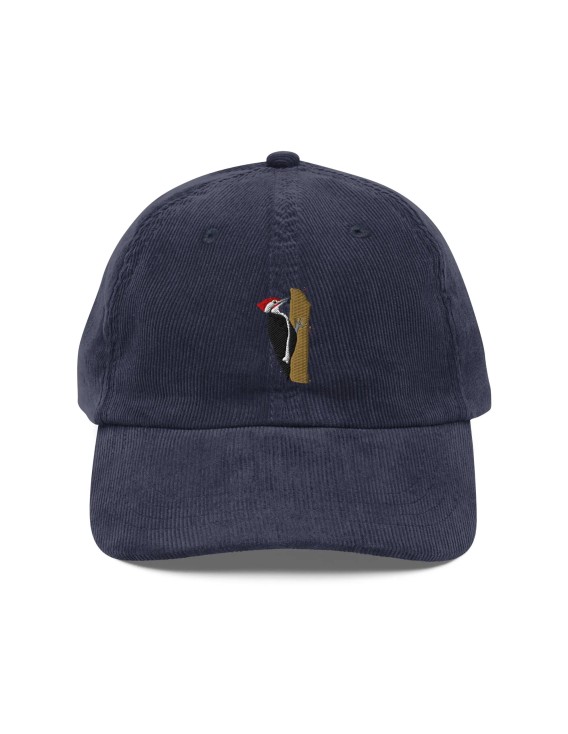 Corduroy Woodpecker Embroidered Hat