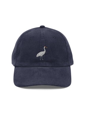 Corduroy Crane Embroidered Hat