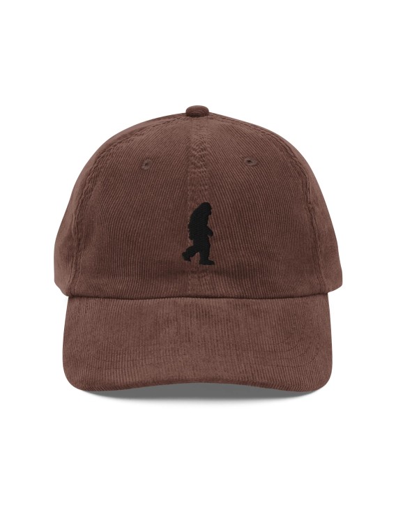 Corduroy Bigfoot silhouette embroidered hat