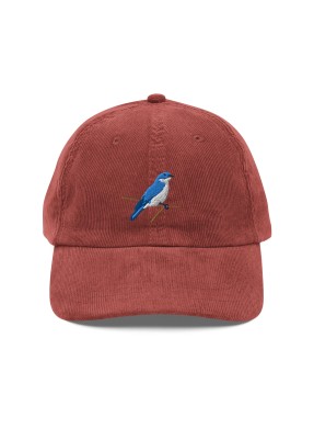 Corduroy Bluebird Embroidered Hat