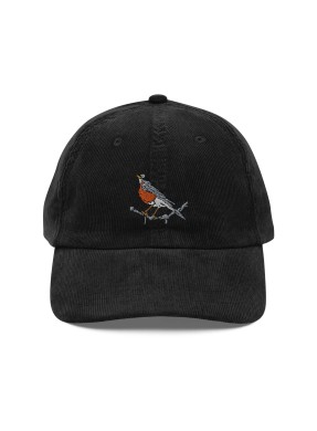 Corduroy Robin Embroidered Hat