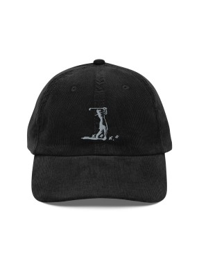 Corduroy golfer silhouette embroidered hat
