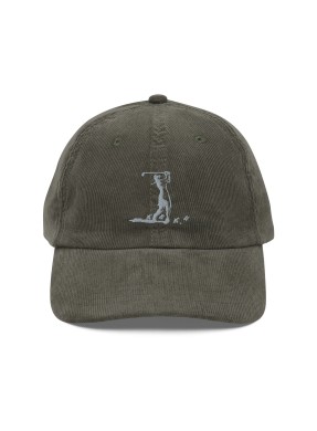 Corduroy golfer silhouette embroidered hat