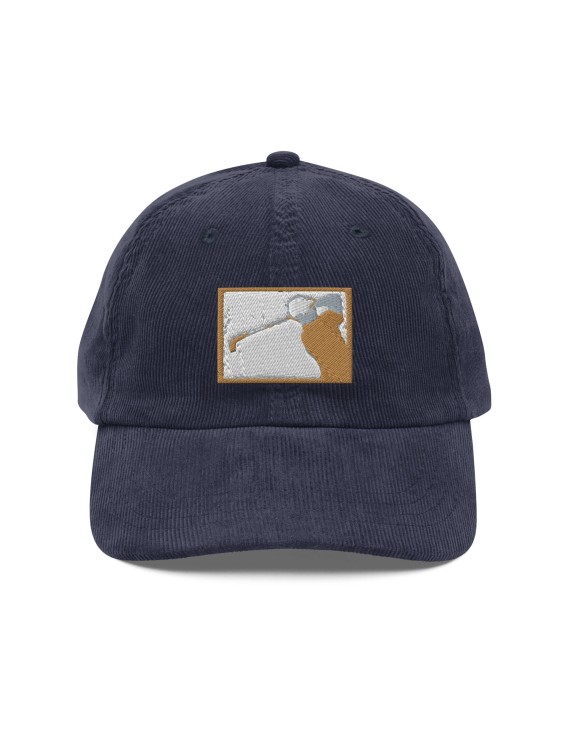 Corduroy Mountain Scene Embroidered Appliqué Cap