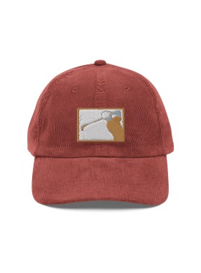Corduroy Mountain Scene Embroidered Appliqué Cap