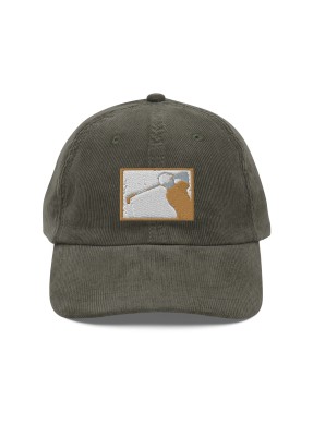 Corduroy Mountain Scene Embroidered Appliqué Cap