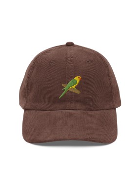 Corduroy parrot embroidered hat