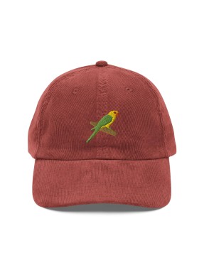 Corduroy parrot embroidered hat