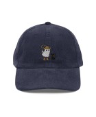 Corduroy denim owl and kitten embroidered hat