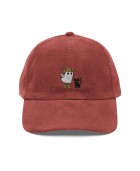 Corduroy denim owl and kitten embroidered hat