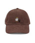 Corduroy denim owl and kitten embroidered hat