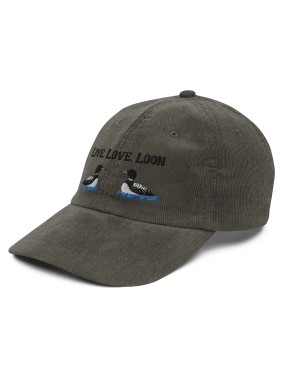 Corduroy Live, Love, Loon Embroidered Baseball Cap