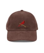 Corduroy Red Sparrow Embroidered Hat