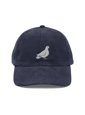 Corduroy dove embroidered hat