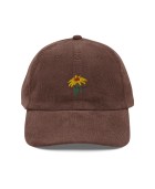Corduroy yellow daisy embroidered hat