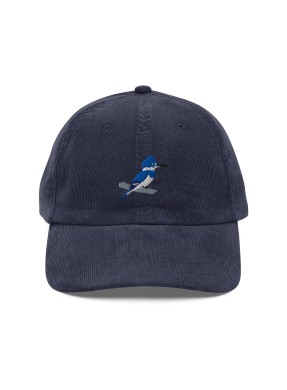 Corduroy Kingfisher Embroidered Hat