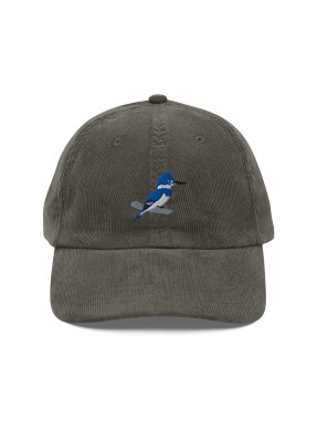 Corduroy Kingfisher Embroidered Hat