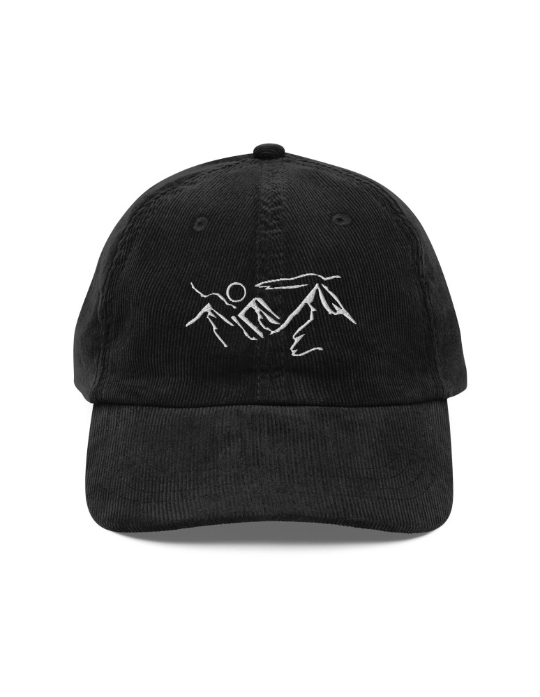 Corduroy Mountain Line Embroidery Hat