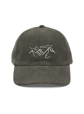 Corduroy Mountain Line Embroidery Hat