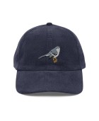 Corduroy Grey Songbird Embroidered Hat