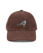 Corduroy Grey Songbird Embroidered Hat