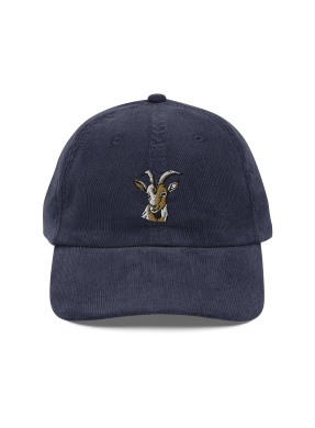 Corduroy goat embroidered hat