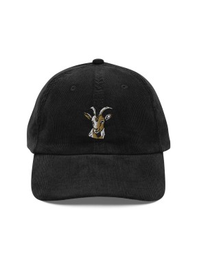 Corduroy goat embroidered hat