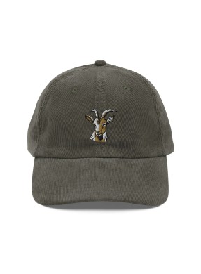 Corduroy goat embroidered hat