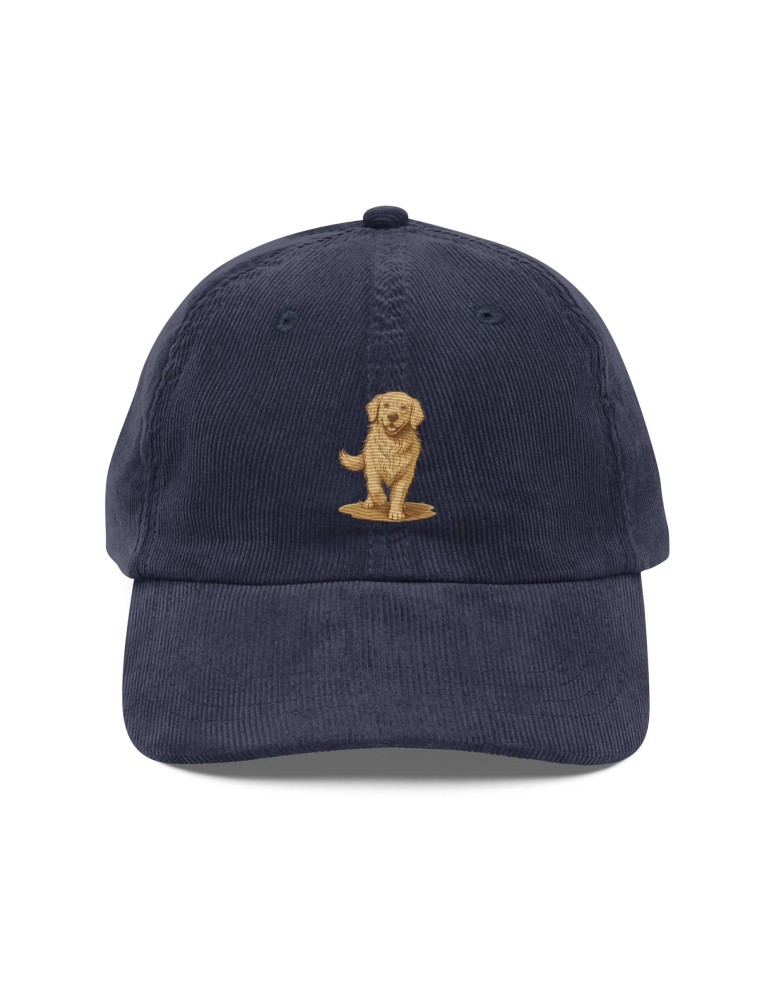 Corduroy Golden Retriever Embroidered Hat
