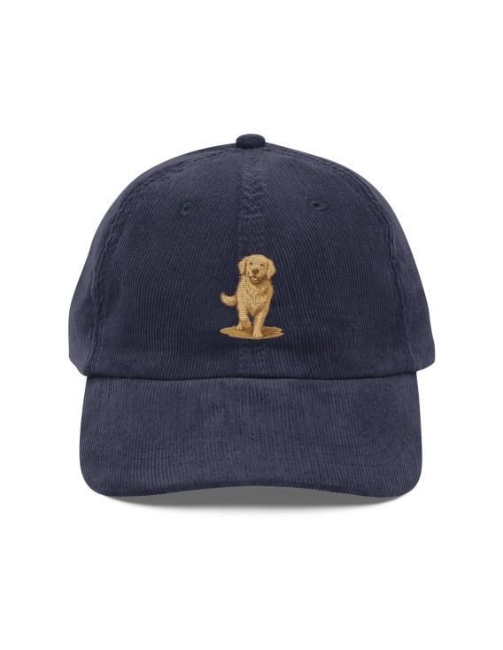 Corduroy Golden Retriever Embroidered Hat
