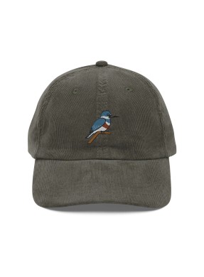 Corduroy Kingfisher Embroidered Hat