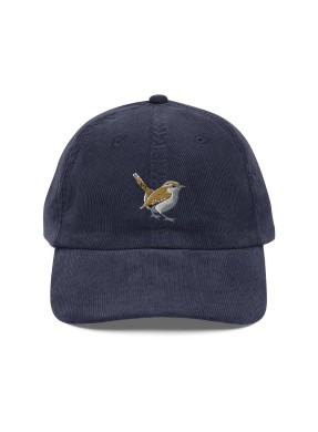 Corduroy wren embroidered hat