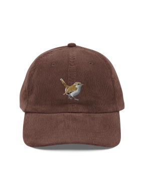 Corduroy wren embroidered hat