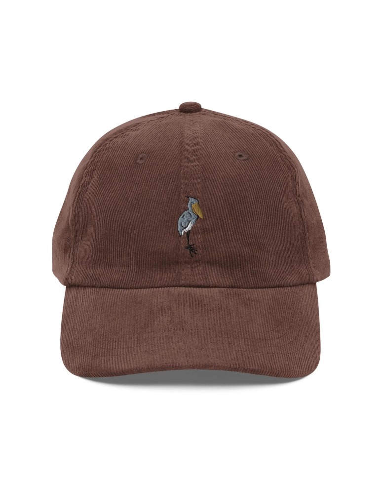 Corduroy Heron Embroidered Hat